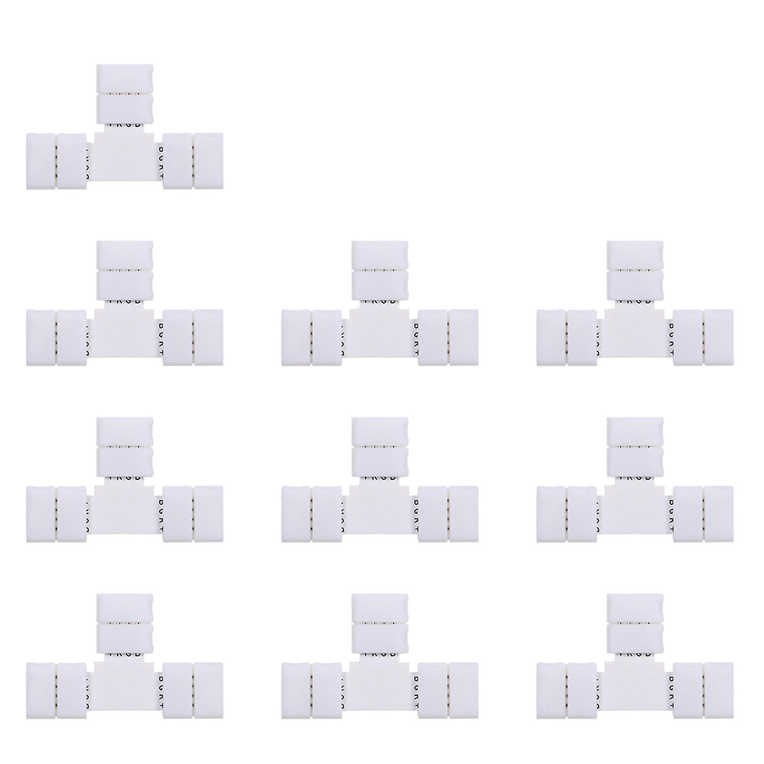 T-förmiger 4-pin-rgb-led-streifenverbinder, Schnellverteiler, 10er-pack, Weiß