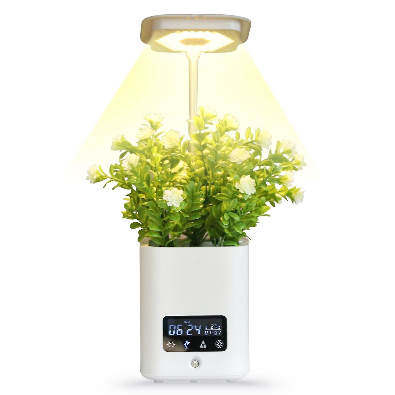 Intelligenter Zimmerpflanzer Mit Led-beleuchtung, Uhr Und Luftbefeuchter.