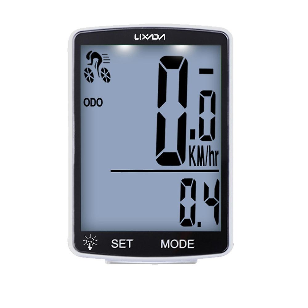 Lixada Kabelloser Fahrradcomputer, Multifunktions-lcd-bildschirm, Geschwindigkeitsmesser Für Mountainbikes, Weiße Hintergrundbeleuchtung