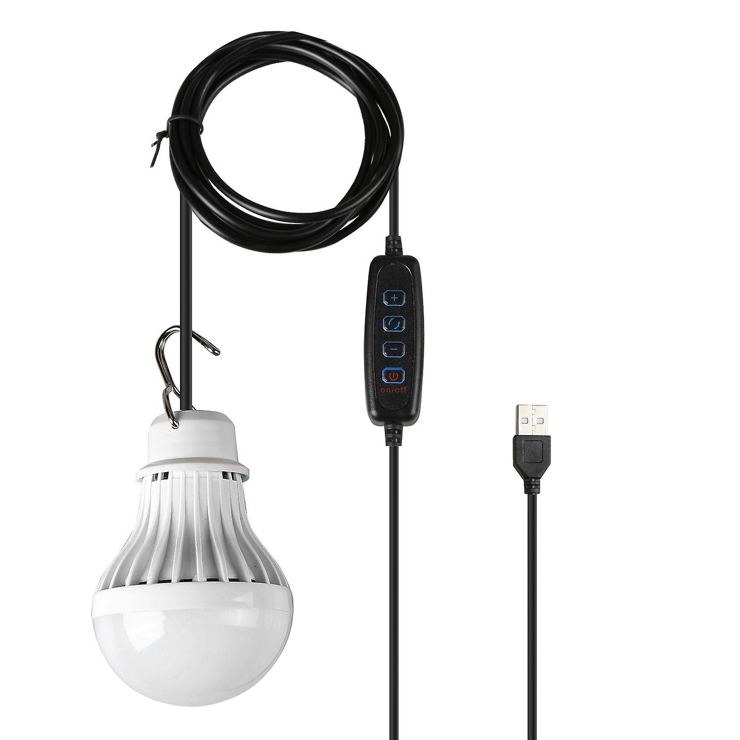 Usb-led-außenlampe, Warmweißes/weißes/warmweißes Licht, Einstellbare Helligkeit, Haken Für Camping, Wandern Und Notfälle