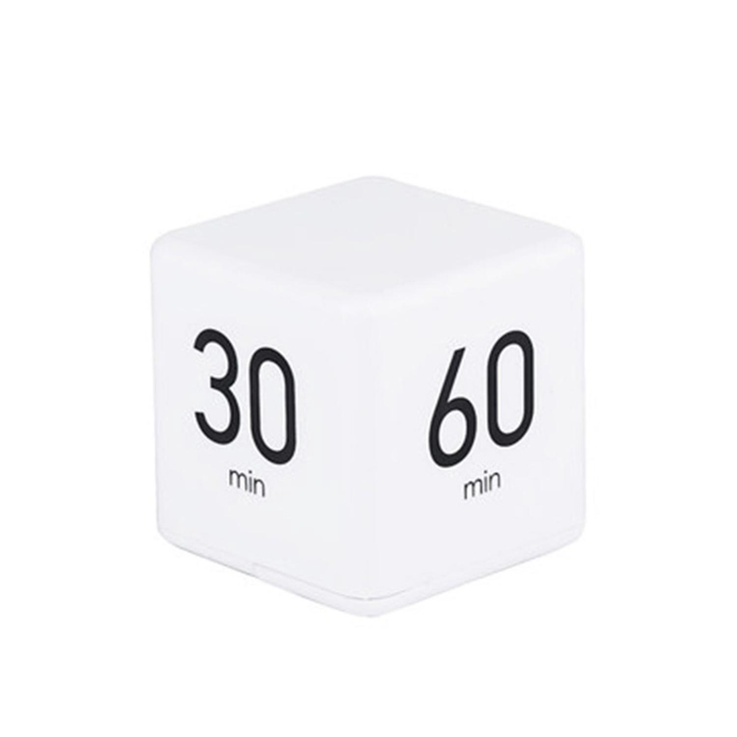 Tragbarer Würfeltimer, Digitaler Küchentimer Mit Countdown-alarm (15-20-30-60 Minuten), Drehknopf-timer Mit Ziffernanzeige (15, 20, 30, 60 Minuten), Weiß