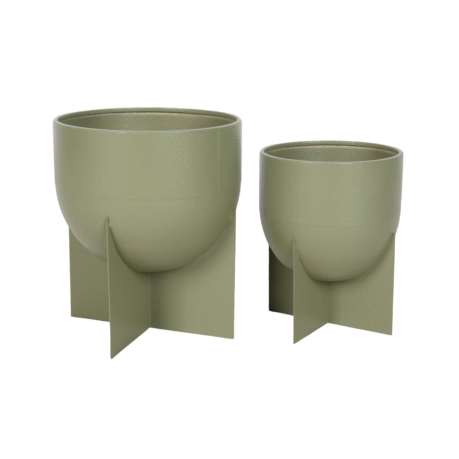 Zimmerpflanzentöpfe Rebecca Mobili Silenea 30x25x25 Metall Grün Modern Set 2 Stück