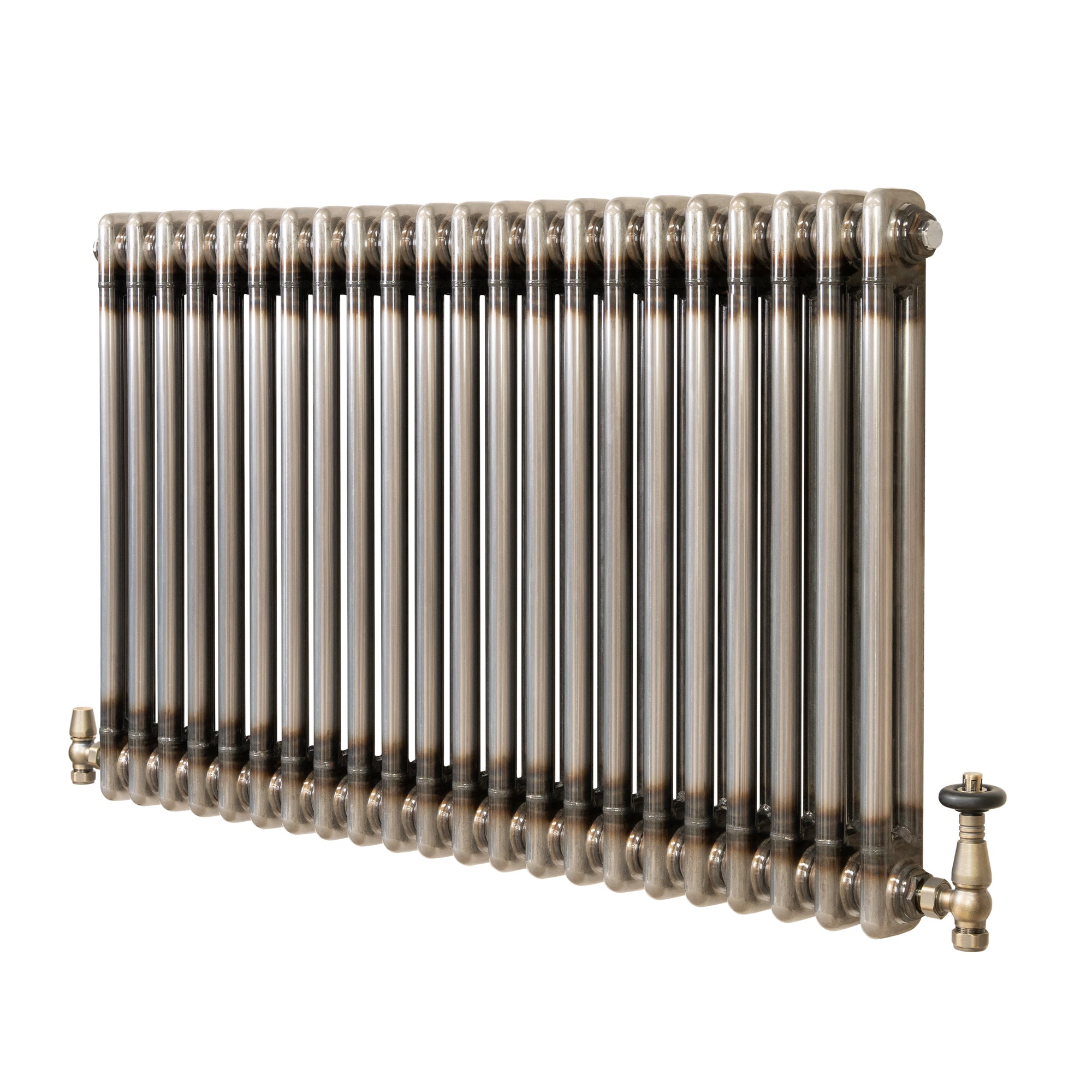 Klassischer 2-säulen-heizkörper Mit Trv – 600 X 1010 Mm -