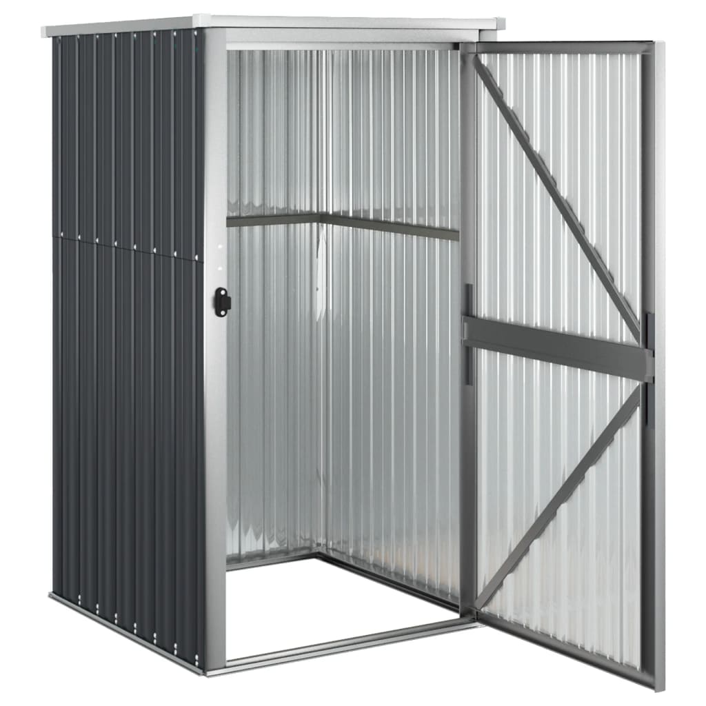 Gartenschuppen Aus Verzinktem Stahl, Wetterfester Aufbewahrungsbox, Outdoor Lager Für Garten & Terrasse, Werkzeug, Anthrazit, 88x89x161 Cm