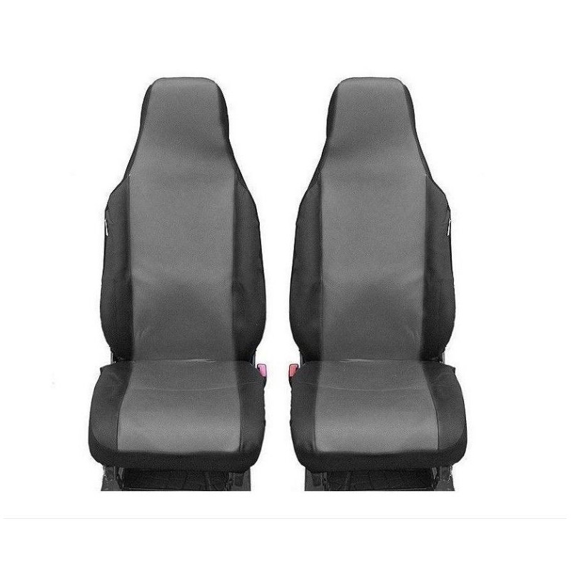 1+1 Set Mit Integriertem Kopfstützenbezug, Universelle Autositzbezüge Für Vordersitze, Farbe Grau-schwarz, Textil