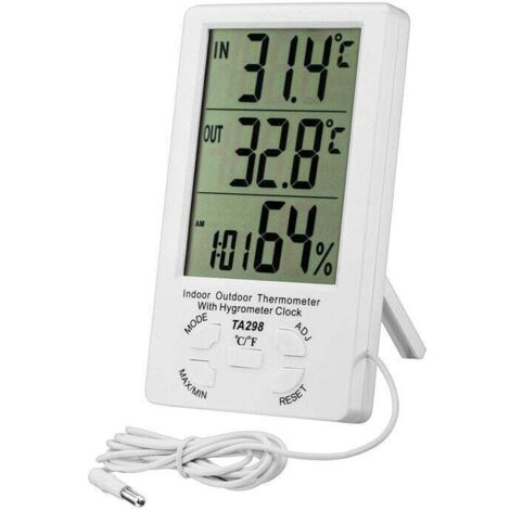 Pair Digitales Thermometer-hygrometer, Lcd-digitalthermometer Mit Sonde, Hygrometer Für Innen- Und Außenbereich, Temperatur- Und Feuchtigkeitsmonitor, Sensortester Für Kühlschrank, Büro, Aquarium (wei
