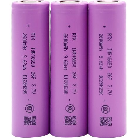 Pair Paquete De 3 Baterías De Iones De Litio 18650 De 3,7 V Y 2600 Mah, 3c (7800 Mah En Total)