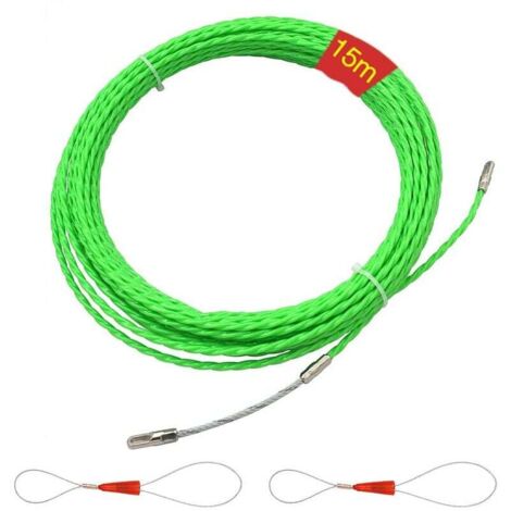 Pair 15 M Lange Nylon-einziehnadel Mit Flexiblem Führungskopf, Elektriker-einziehnadel, Kabelzieher, Elektrisches Einziehkabel, 4 Mm Durchmesser (grün)