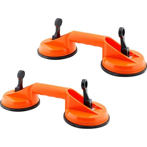 Pair Fliesen-saugnäpfe, 2 Stück, 2 X 100 Kg Tragkraft, Doppelsaugnäpfe Für Fliesenrahmen, Ergonomische Und Rutschfeste Griffe, Für Fliesen Und Glas
