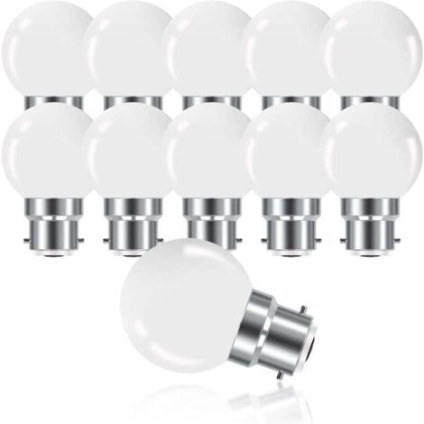 Pair B22 3w Bajonett-led-lampe, Mini-globe-golfball-lampe B22 G45, Warmweiß 3000k, 280lm, Nicht Dimmbar, 10er-pack [energieklasse G]