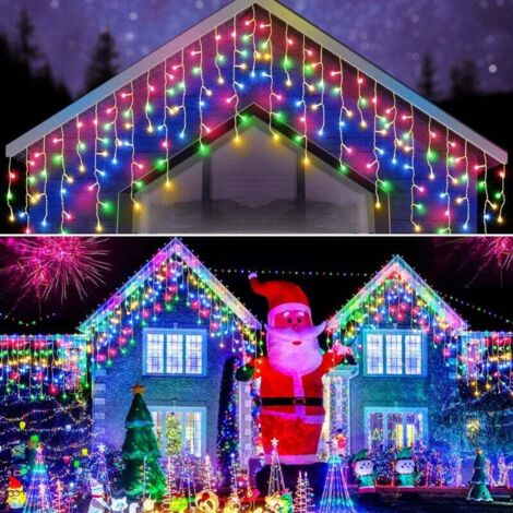 Pair 10 M Lange Lichterkette Mit 300 Leds Für Den Außenbereich, 8 Modi, Ip44 Wasserdicht, Ideal Für Balkon, Dach, Weihnachten, Hochzeiten Und Mehr – Farbenfroh