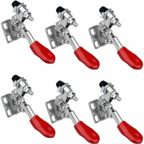 Pair Satz Mit 6 Horizontalen Metall-kniehebelklemmen, Vertikale Ausführung, Verzinkte Eisen-hebelklemme Gh-201, 27 Kg