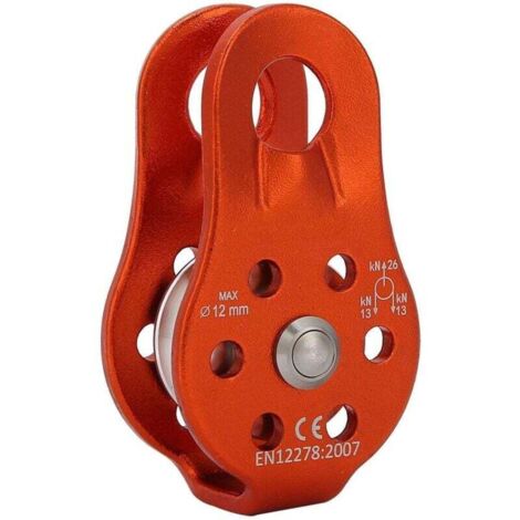 Pair Seilrollenblock Aus Aluminiumlegierung, Hochleistungs-einzelseilrollenblock Für 12-mm-seil, Klettern, 26 Kn, Npterbl