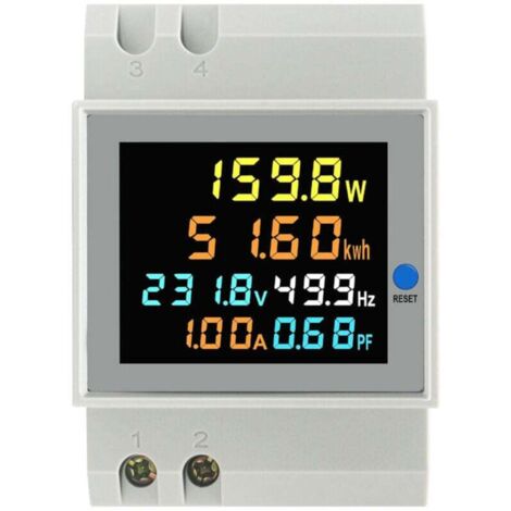 Pair Einphasiger Digitaler Stromzähler Ac 40-300v 100a, Wattmeter Kwh Mit Voltmeter Und Amperemeter, Für Din-schiene –