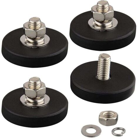 Pair Set Mit 4 Kratzfesten Neodym-magneten Mit Gummibeschichtung Und M6-außengewinde, Superstarke Magnetische Befestigung Für Beleuchtung