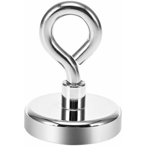 Pair Superstarker 80-kg-neodym-ösenmagnet – Ideal Zum Magnetangeln – Ø 48 Mm Mit Neodym-ösenmagnet