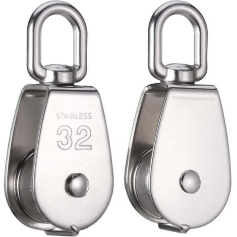 Pair Satz Mit 2 32-mm-m32-edelstahl-304-riemenscheiben – Einzelrolle Mit Einer Maximalen Traglast Von 250 Kg – Für Den Innen- Und Außenbereich