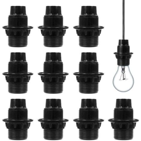 Pair 10 Lampenfassungen, Geeignet Für E14-schraubglühbirnen Und Schraub-energiesparlampen (schwarz)