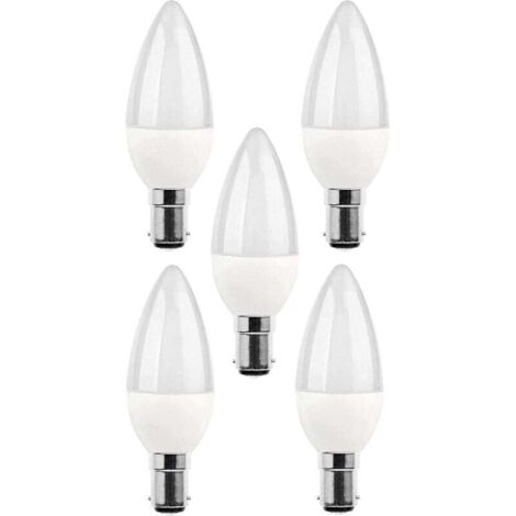 Pair Packung Mit 5 5w Led B15-lampen, Entspricht Einer 25w-glühbirne, 270 Lm, 3000k Tageslicht, C35 Sbc B15 Kleiner Bajonettsockel [energieklasse A+]