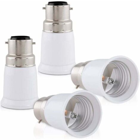 Pair 4x Fassungsadapter – B22 Auf E27 Fassungskonverter – Bajonettsockel-lampenfassungsadapter Für Halogen- Und Led-lampen