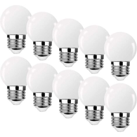 Pair E27 3w G45 Led-lampe, 3w Led-lampe, Mini-globe-golfball-lampe E27 G45, Warmweißes Licht, 360° Abstrahlwinkel, Nicht Dimmbar, 10er-pack [energieklasse G]