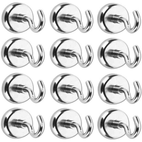 Pair 12-teiliges Set Magnethaken Mit Neodym-magneten, Magnethaken, Starker Neodym-magnet Mit Einer Zugkraft Von 5,5 Kg