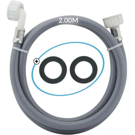 Pair Waschmaschinenschlauch 2,00 Ml / Wasserzulaufschlauch Für Geschirrspüler/waschmaschine, Dieser Verstärkte Universal-zulaufschlauch Kann Als Verlängerung Verwendet Werden / Lieferung Mit Zwei Gumm