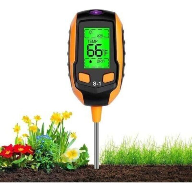 Paar – 4-in-1 Bodenfeuchtemessgerät – Hintergrundbeleuchtetes Lcd-display – Misst Ph-wert, Temperatur, Luftfeuchtigkeit Und Lichtintensität – Testgerät Für Die Landwirtschaft