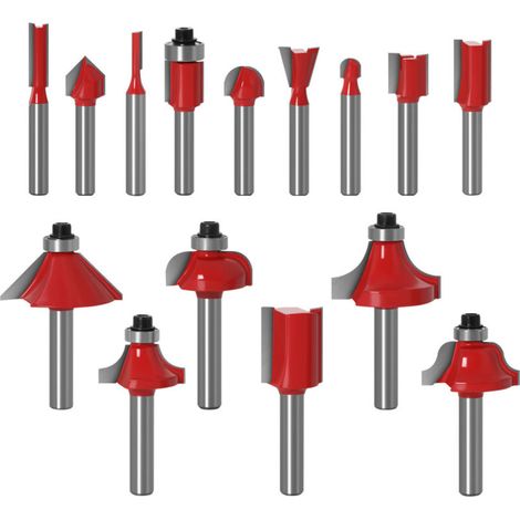 Pair 15-teiliges Fräser-set Mit 6,35-mm-schaft, Fräser-set Aus Kohlenstoffstahl, Hartmetall-profilfräser Für Die Holzbearbeitung