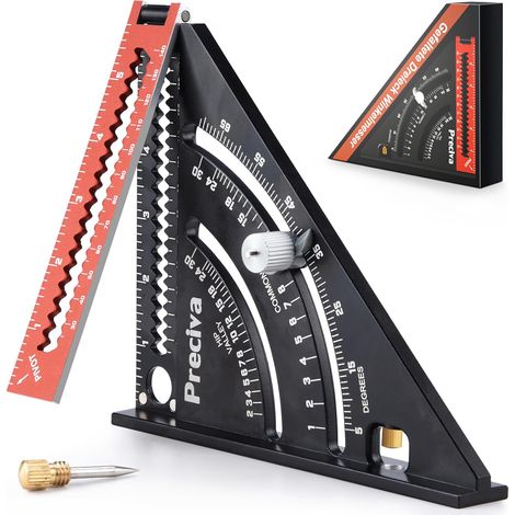 Pair Zimmermannswinkel, Metall, Aluminium, Faltbares Dreiecklineal, Kombinationswinkel, 317 Mm, Multifunktions-dreieck, Winkellineal, Winkelmesser, 45 90 Grad/zimmermannswerkzeuge/holzbearbeitungswerk