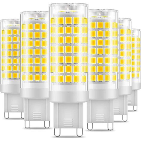 Pair G9 Led-lampe, Kaltweiß 6000 K, 7 W, Entspricht 60 W Halogenlicht, 650 Lm, Energiesparend, Kein Flimmern, Standard-g9-sockel, Ac 220–240 V, Nicht Dimmbar, 6er-pack, Inhhub