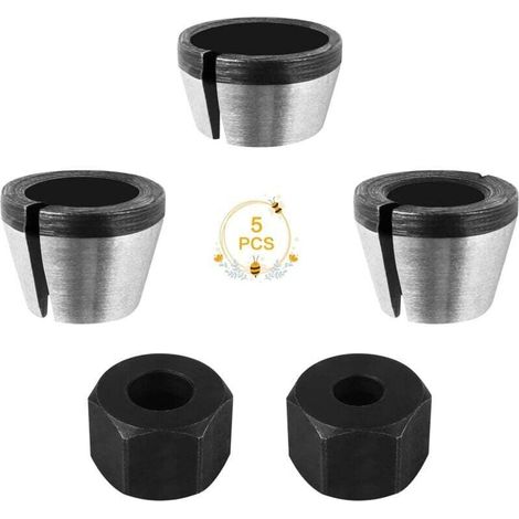 Pair Spannfutteradapter, 5-teiliges Spannfutterkopf-set, Fräsfutter, Bündigfräsfutter, Fräsfutter Für Holzbearbeitung, Fräsklemme, Spannfutteradapter Für Graviermaschinen