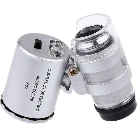 Pair 60-fache Mini-uv-led-lupe Für Juweliere (60x)