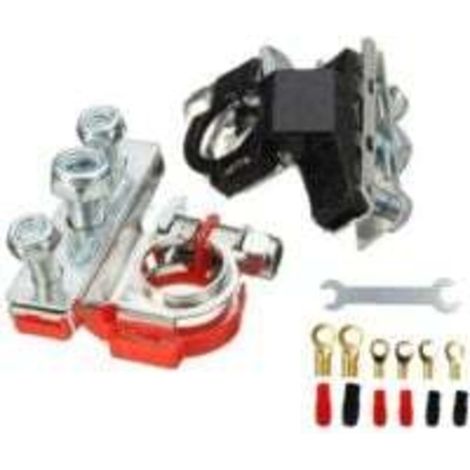 Pair Set Mit 2 Batterieklemmen – 3 Anschlüsse – Batterieklemmen – 12 V – Batterieklemmen – Plus/minus – Für Auto, Transporter, Wohnwagen, Boot