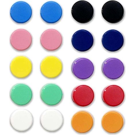 Pair Kühlschrankmagnete, 20er-pack – Starke Magnete Für Whiteboards, Kühlschränke, Büros, Schulen, Haushalte – Mini-magnete In 10 Farben