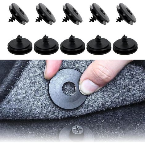 Pair 10-teiliger Universeller Automattenhalter, 3-in-1-clip Zur Befestigung Von Auto- Und Teppichböden, Geeignet Für Teppiche, Druckknopf, Rutschfester Fußmattenclip, Fixclips (schwarz)