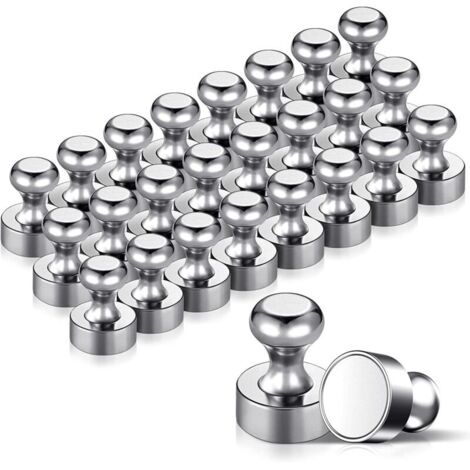 Pair 24 Starke Magnete, Metallmagnete, 12 X 16 Mm – Edelstahlmagnete, Kühlschrankmagnete Für Pinnwände, Kühlschränke Usw. – Mit Aufbewahrungsbox