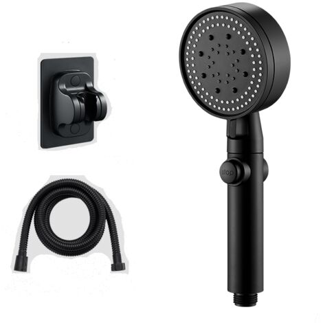 Pair Pommeau De Douche Haute Pression, 5 Modes Pommeau De Douche Avec 1.5 Tuyau Douche, Pommeau De Douche Economie Deau, Douchette Douche Salle De Bain,shower Head Water Saving With Hose, Blanc