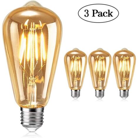 Pair Vintage-glühbirne, Tonitott Edison Led-glühbirne, Warmweißes Licht, E27 4w, Antike Vintage-glühbirne Für Nostalgische Und Retro-beleuchtung In Zuhause, Café, Bar Usw. - 3 Stück