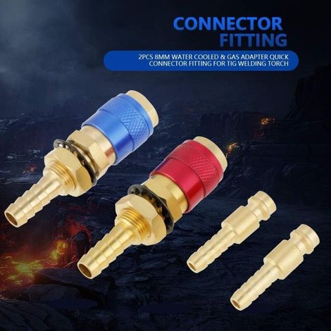 Pair Wassergekühlter Gasadapter Und Schnellanschlussadapter Für Wig-schweißbrenner (2 Stück)