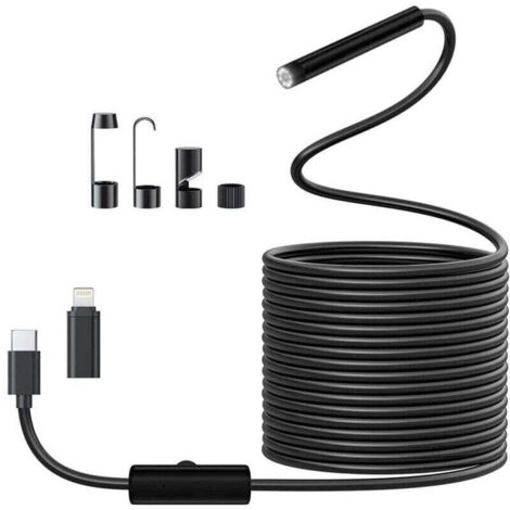 Pair 1920 Hd 5m Inspektionskamera – Ip67 Wasserdicht Mit 8 Leds – Android/ios Kompatibel – Flexibles Kabel Für Beengte Platzverhältnisse