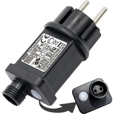 Pair Blinkende Lichterkette Mit 24v 6w Ac-transformator, 8 Modi, Timerfunktion, Ip44 Wasserdichter Adapter Für Weihnachtsbeleuchtung, Weihnachtsbaumbeleuchtung Und Lichterketten [klasse