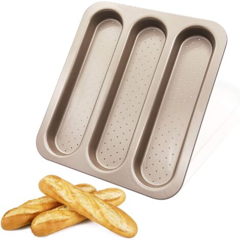 Pair Französische Baguette-form, Perforierte Baguettestangen, Baguetteform, 3er-baguetteform, Verdickter, Antihaftbeschichteter Kohlenstoffstahl