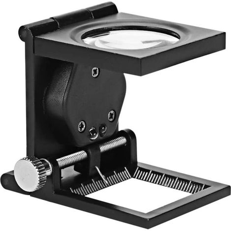 Pair Faltbare Led-tischlupe Mit Licht, 10x 28 Mm, Faltlupe, Fadenzähllupe Aus Zinklegierung Mit Skala, Leselupe Mit Großer Linse Für Schmuckherstellung, Modellbau, Stanzen, Optische Materialien Und Te