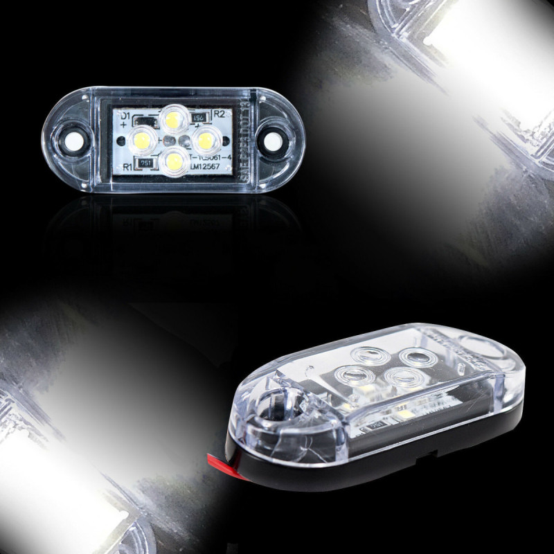 Weißes Led-positions- Und Markierungslicht, 4 Smd-dioden - 12 V