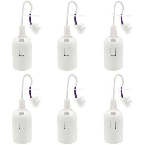 Pair 6 Stück E27 Lampenfassung 4a 250v Baustellenfassung Für Glüh- Und Led-lampen Oder Industrie (max. 60w/ Weiß)