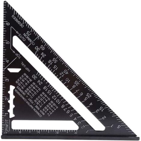 Pair 7-zoll-winkelmesser/winkeldreieck Aus Aluminium (metrisch/imperial) Mit Hochpräziser Winkelmessung Und Schwarzer Oxidbeschichtung Für Schreiner