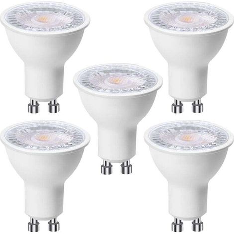 Pair 5er-pack Gu10 6w Led-lampen (entspricht 60w), Kaltweiß 6000k 500 Lumen, Gu10 Led-lampe 120° Breiter Abstrahlwinkel, Flimmerfreier Einbaustrahler, Dimmbar [energieklasse F]