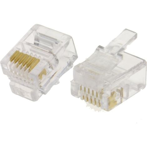Pair Rj12 6p6c 6-polige 6-adrige Modularstecker Crimpverbinder [10er-packung]
