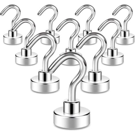 Pair Set Mit 10 Magnethaken, 8 Kg + Starker Magnet Mit Kühlschrankhaken, Robustem Deckenhaken, Magnethaken